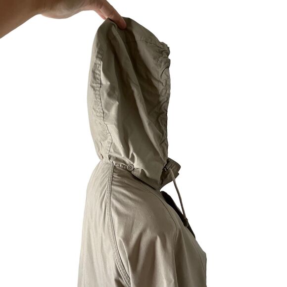 LONDON FOG Womens Size S Khaki Cotton Utility Jacket Lightweight Detachable Hood - Picture 6 of 11